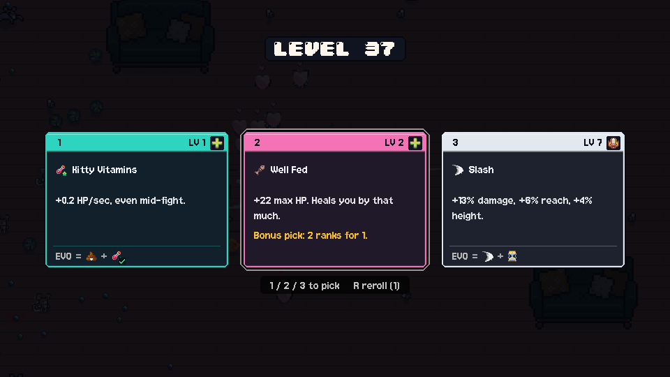 The unlocks and characters screens